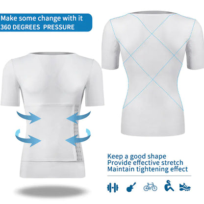 Men's Sculpting Compression Shirt - Instant Slimming & Posture Support for a Confident, Athletic Look