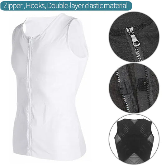 Men's Instant Slimming Vest - Waist Trainer & Back Support for a Confident, Sculpted Look