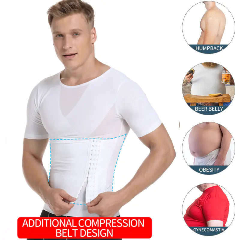 Men's Sculpting Compression Shirt - Instant Slimming & Posture Support for a Confident, Athletic Look